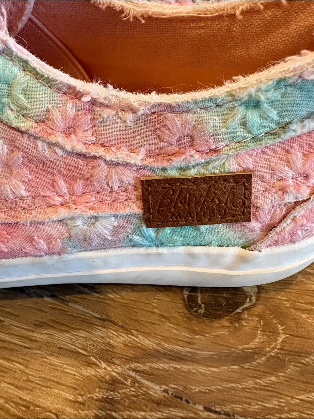 Blowfish Girls Slip-On Floral Sneakers in Pink and Mint